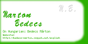 marton bedecs business card